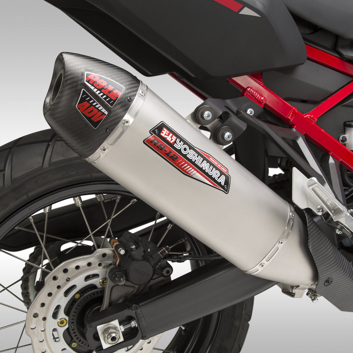 Yoshimura RS-12 slip-on exhaust pipe for Honda CRF1100 Africa Twin close up