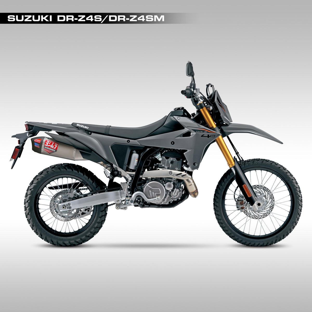 Yoshimura RS-12 Enduro Series stainless steel slip-on exhaust installed on a 2025 Suzuki DR-Z4S.