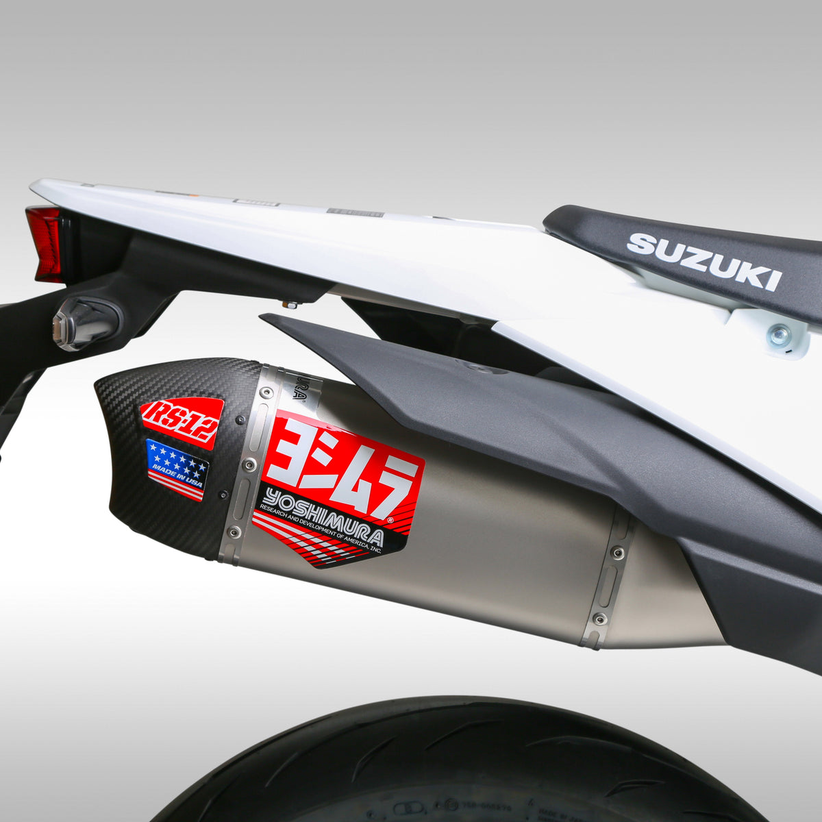 Yoshimura RS-12 Enduro Series stainless steel slip-on exhaust installed on a 2025 Suzuki DR-Z4S.