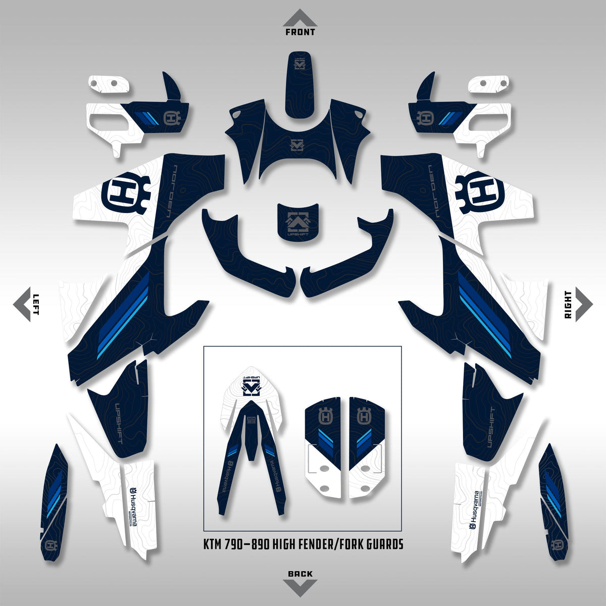 2022 - 2024 HUSQ NORDEN 901 - BLUE SPLIT TOPO - GRAPHICS KIT