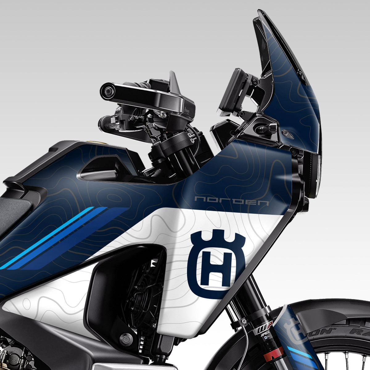 2022 - 2024 HUSQ NORDEN 901 - BLUE SPLIT TOPO - GRAPHICS KIT