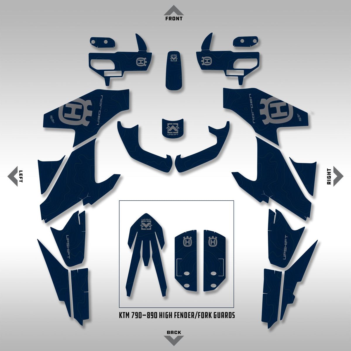 2022 - 2025 HUSQ NORDEN 901 - NAVY FULL TOPO - GRAPHICS KIT