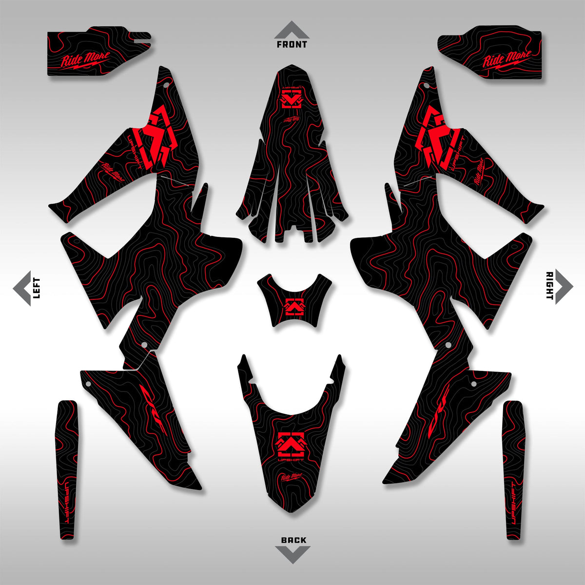 2021 - 2024 HONDA CRF300L RALLY - BLACK TOPO - GRAPHICS KIT