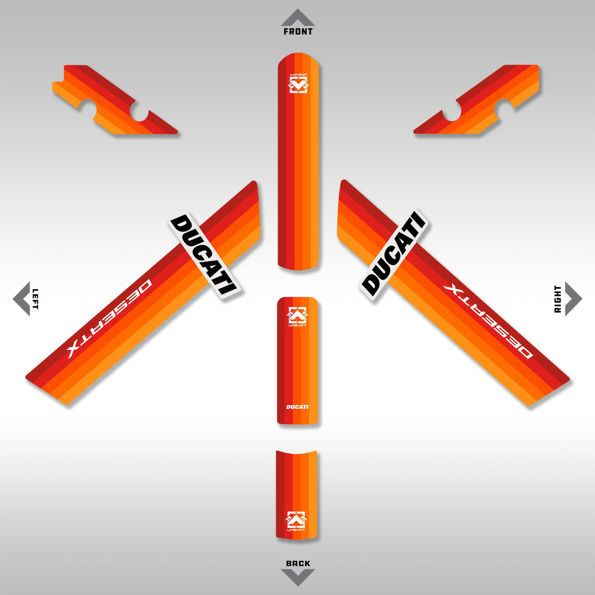 DUCATI - DESERTX STYLING KIT - ORANGE GRADIENT