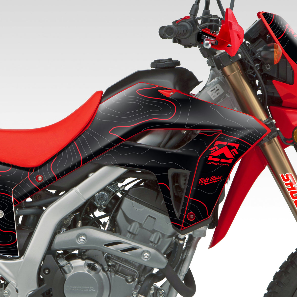 2021 - 2024 HONDA CRF300L - BLACK TOPO - GRAPHICS KIT (Non-Rally)