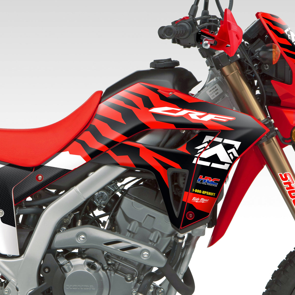 2021 - 2024 HONDA CRF300L - RED / BLACK SLASH - GRAPHICS KIT (Non-Rally)