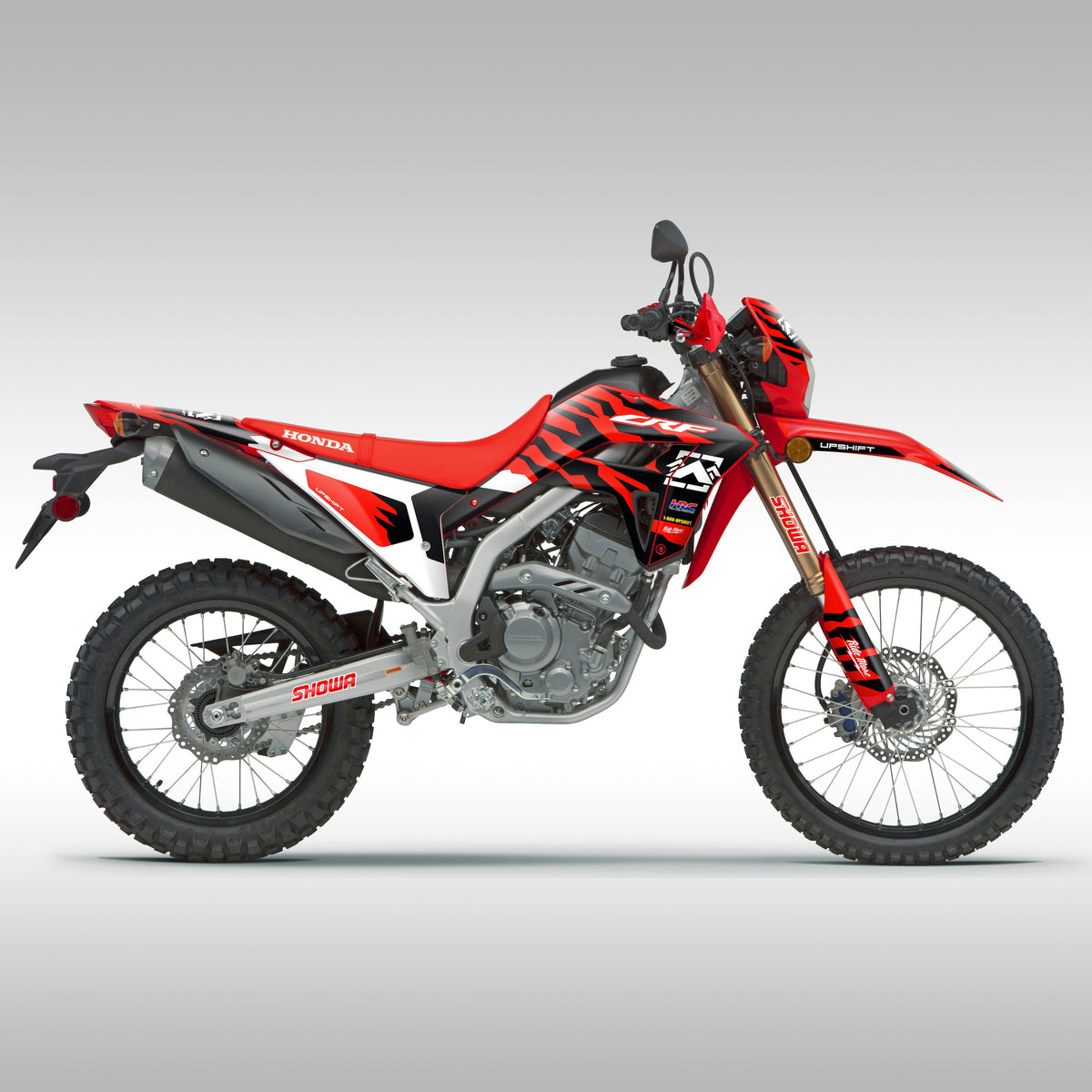 2021 - 2024 HONDA CRF300L - RED / BLACK SLASH - GRAPHICS KIT (Non-Rally)