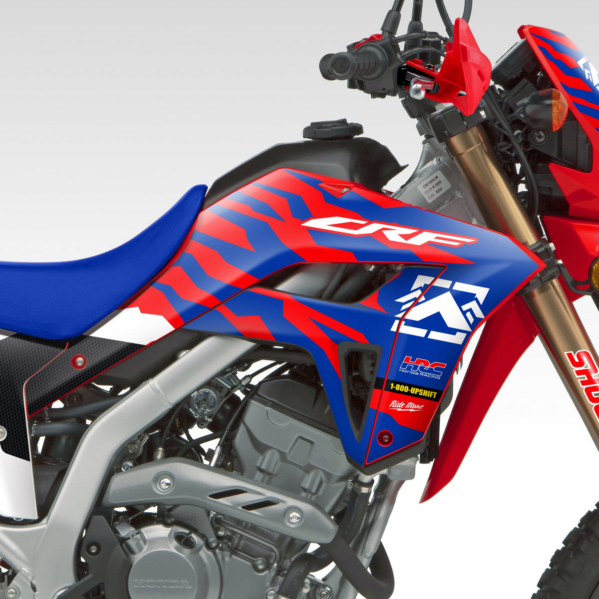 2021 - 2024 HONDA CRF300L - RED / WHITE / BLUE SLASH - GRAPHICS KIT (Non-Rally)