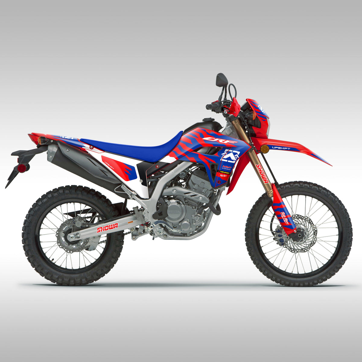2021 - 2024 HONDA CRF300L - RED / WHITE / BLUE SLASH - GRAPHICS KIT (Non-Rally)