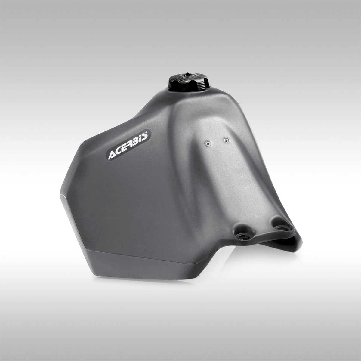 Acerbis 5.3 gallon oversized plastic fuel tank installed on a Suzuki DR650 dual-sport motorcycle.
