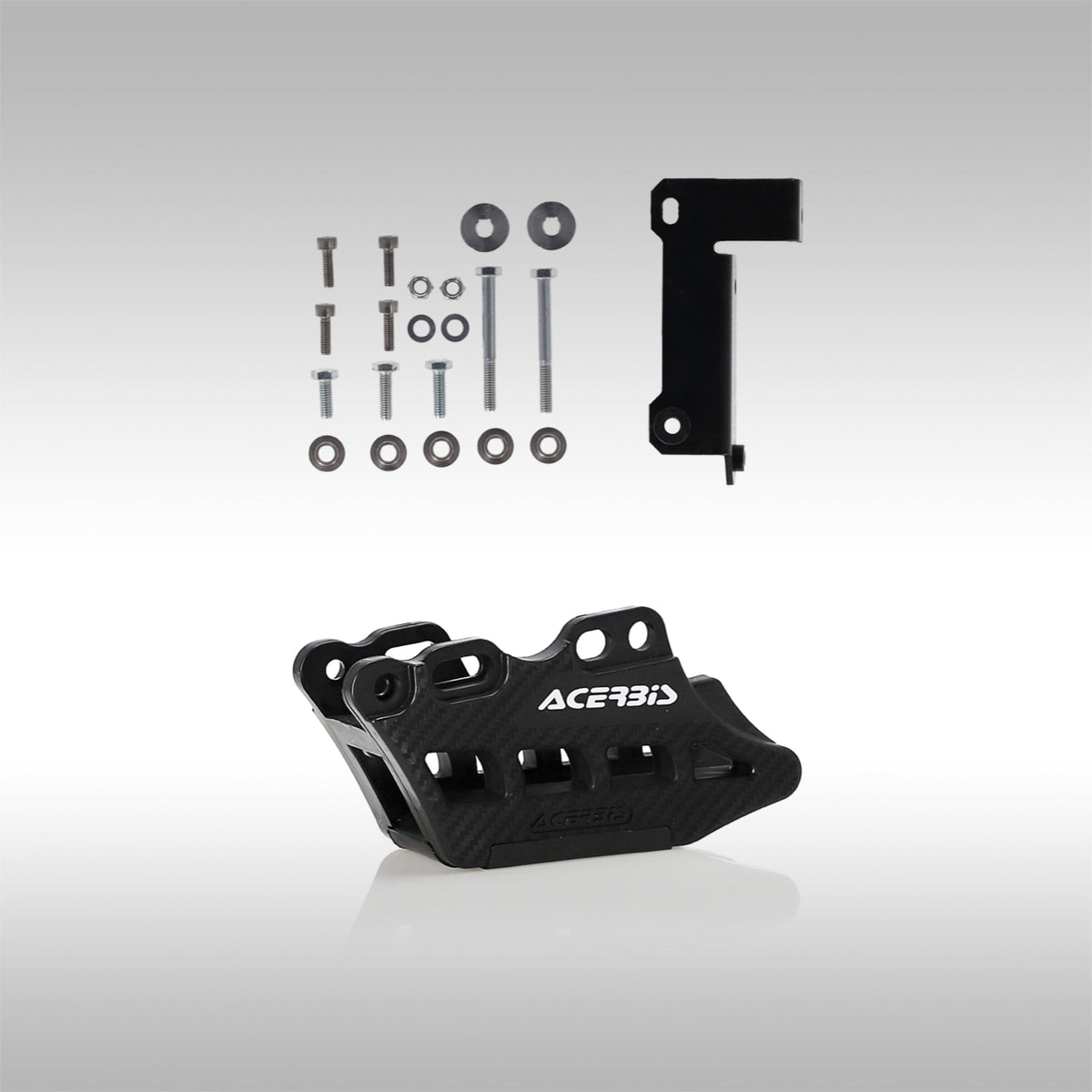 Acerbis brand motorcycle chain guide kit for the Yamaha Tenere 700, including black plastic components and metal hardware.