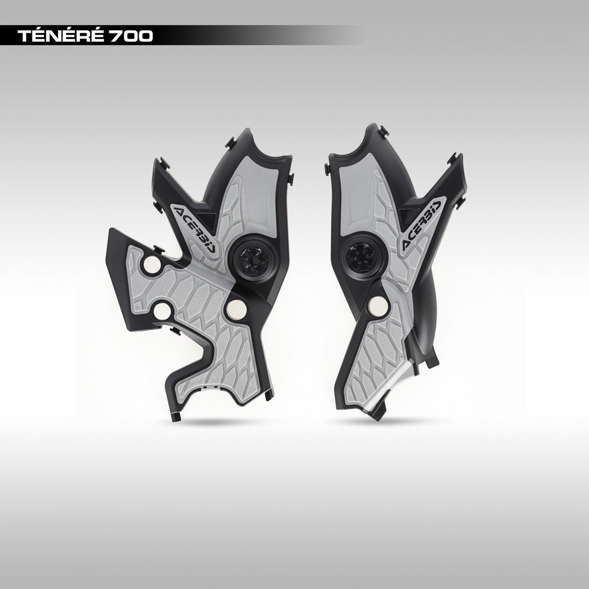 Acerbis X-Grip Fram Guards Tenere 700 Gray on a gray background