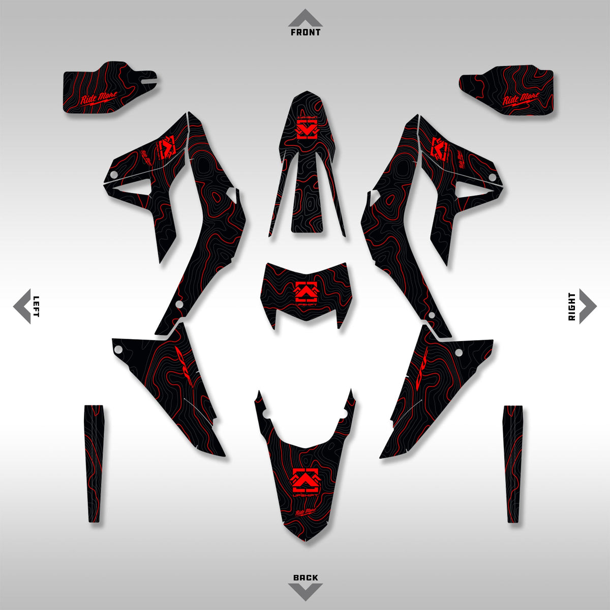2021 - 2024 HONDA CRF300L - BLACK TOPO - GRAPHICS KIT (Non-Rally)