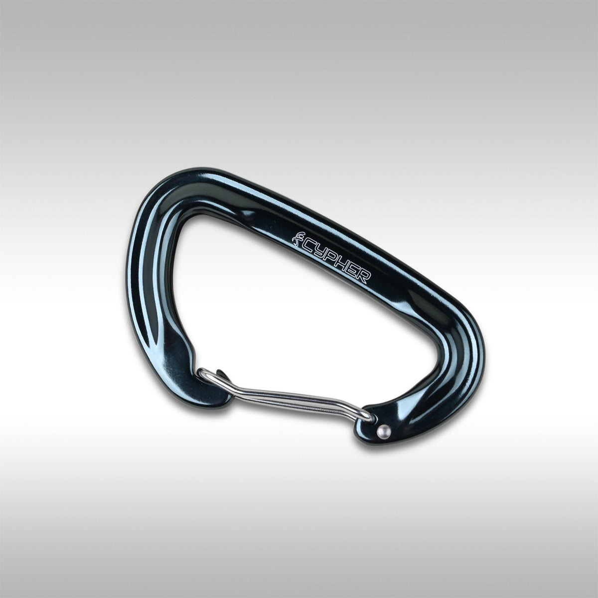 Three Cypher Firefly II carabiner with a wire gate in gray