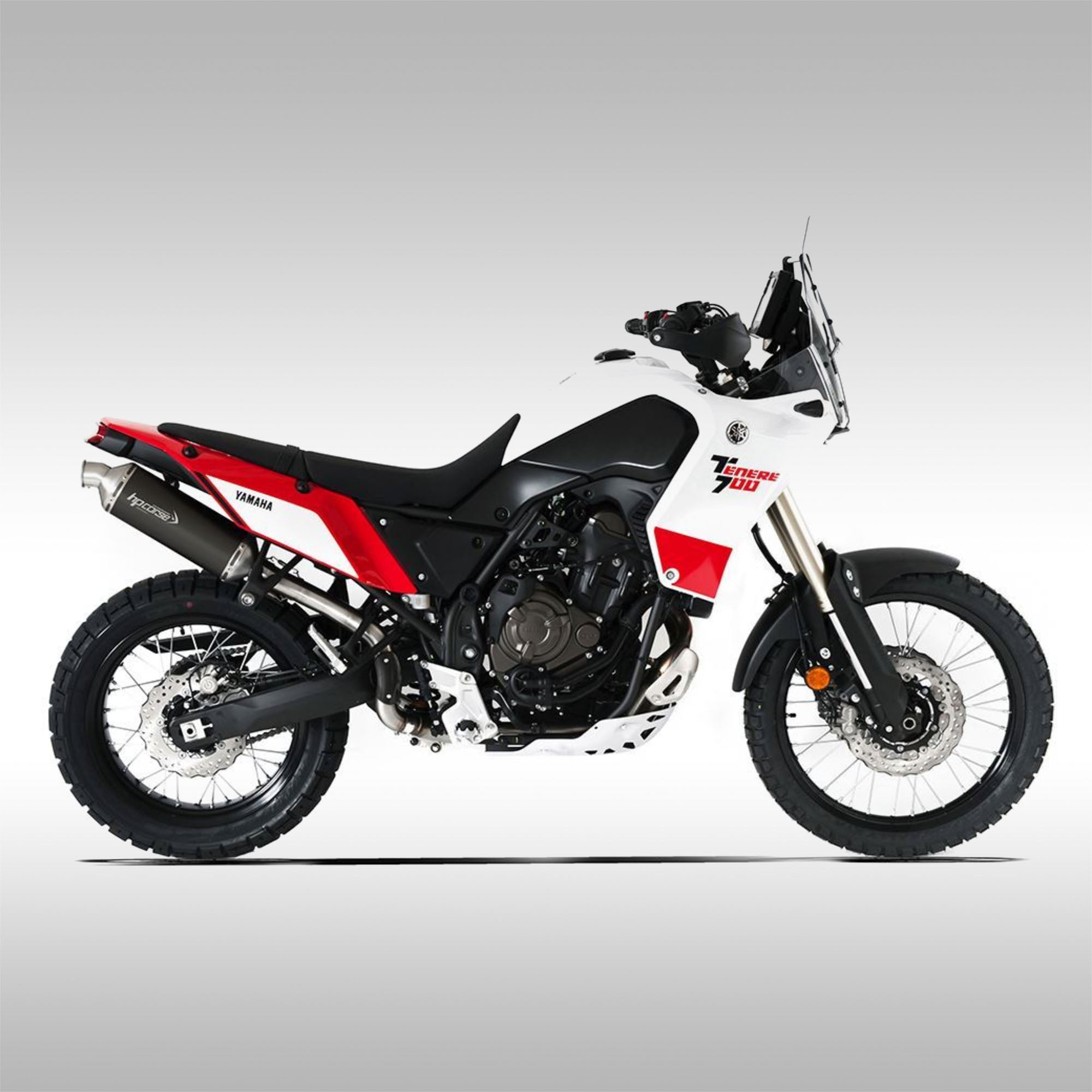 HP CORSE HIGH MOUNT SP 1 SHORT BLACK TITANIUM SLIP ON YAMAHA TENER TMBR MOTO