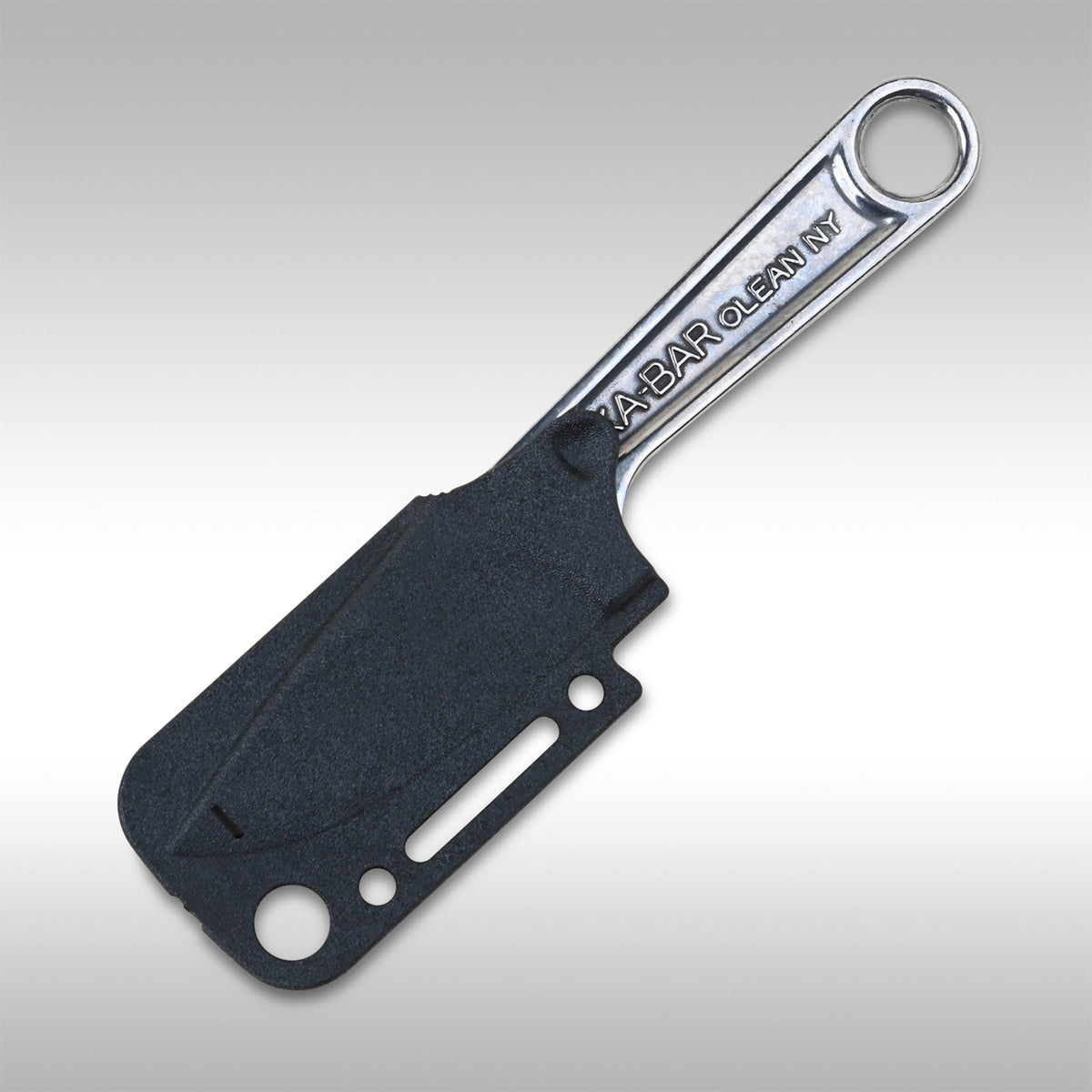 Ka-Bar 1119 Forged Wrench Knife drop-forged from 425 stainless steel, shown with included hard plastic sheath.