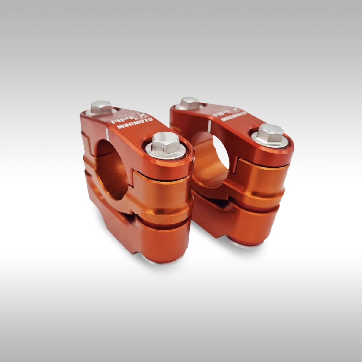 Orange MSC Moto APEX vibration damping handlebar mount for KTM Husqvarna GasGas enduro and dualsport models.