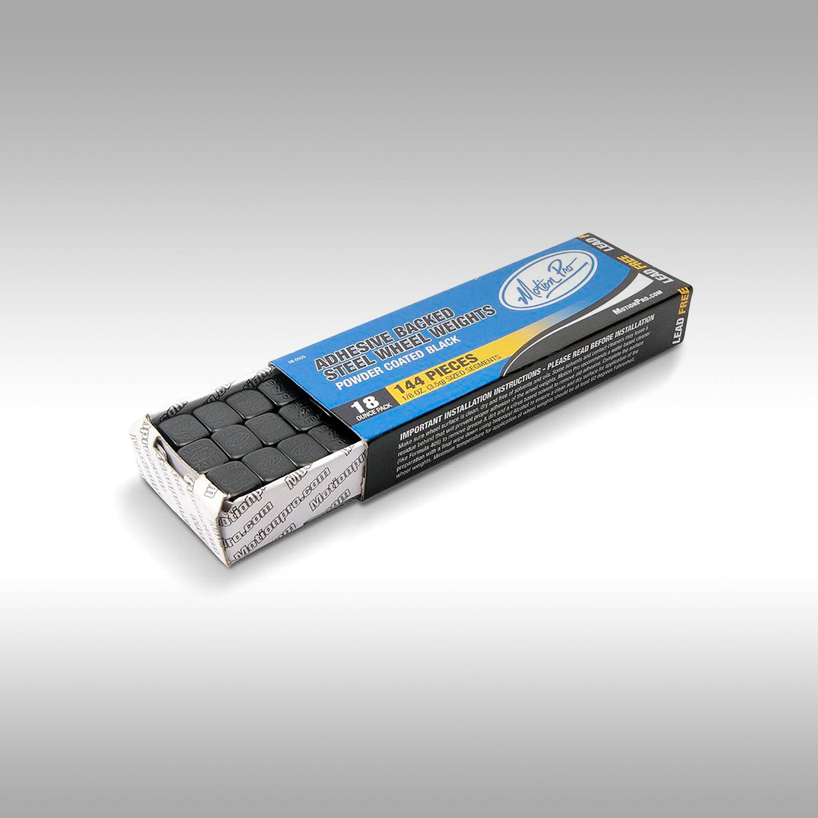 Motion Pro Adhesive Wheel Weights - Boxed weights in black