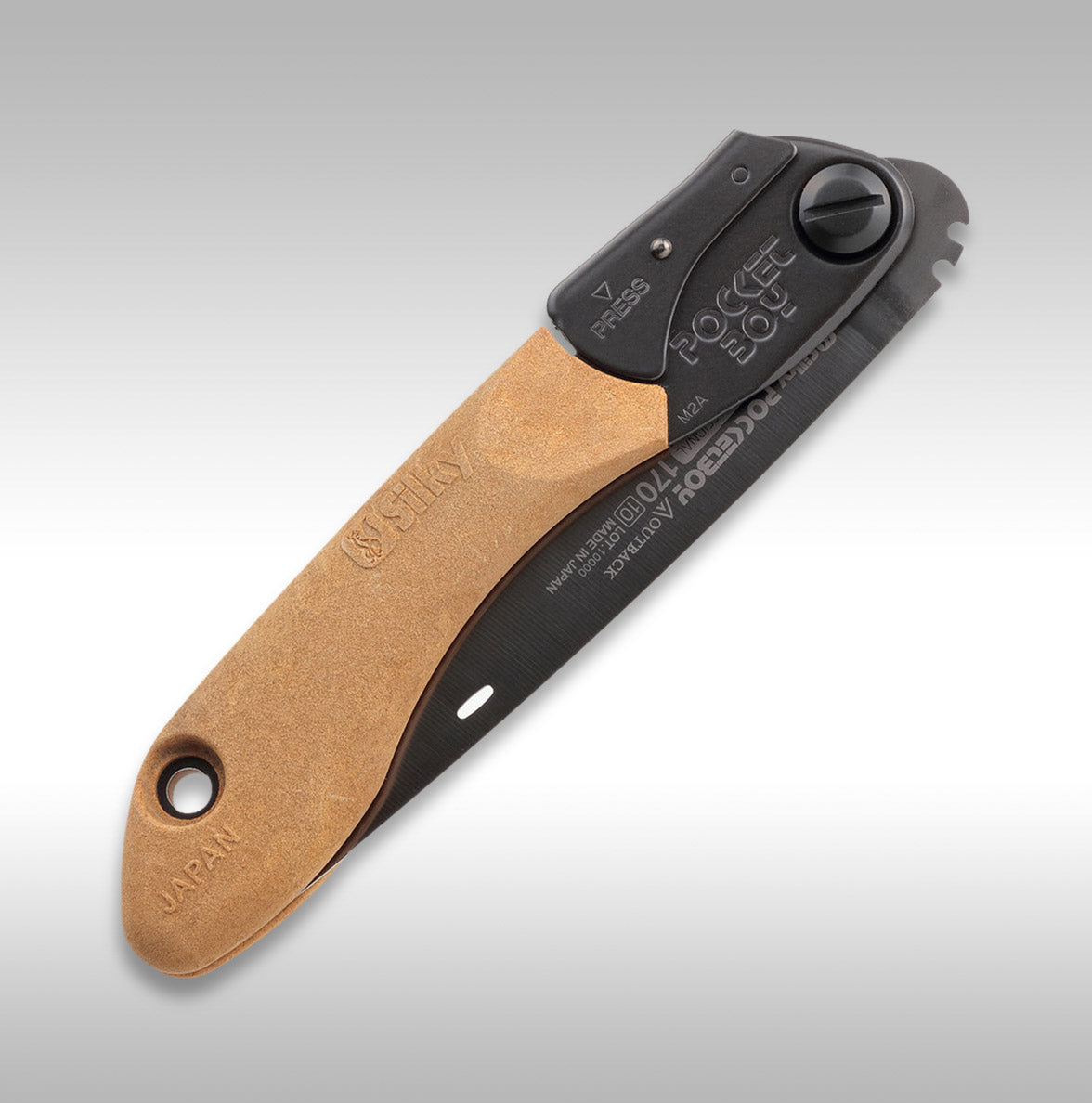 Silky Saws Outback Pocket Boy 170mm folded on a gray background