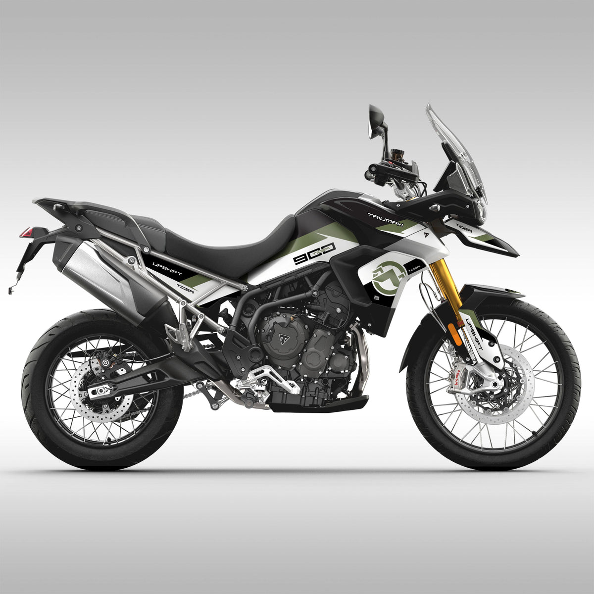 GRAPHICS KIT - 2020 - 2023 TRIUMPH TIGER 900 - GREEN KHAKI