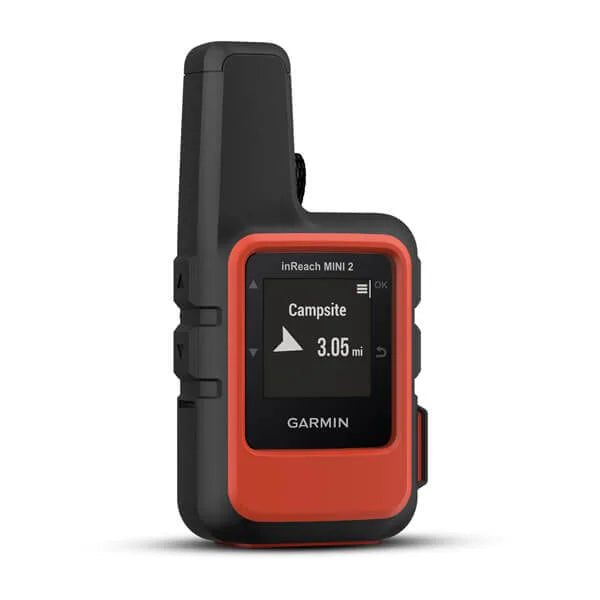 Garmin inReach Mini 2 personal GPS communicator and tracker with emergency SOS beacon function. Garmin GPS technology. GPS tracking for family and friends. Backcountry communications and emergency signal. 